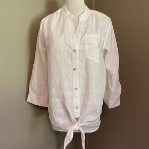 INC International Concepts White Linen Shirt